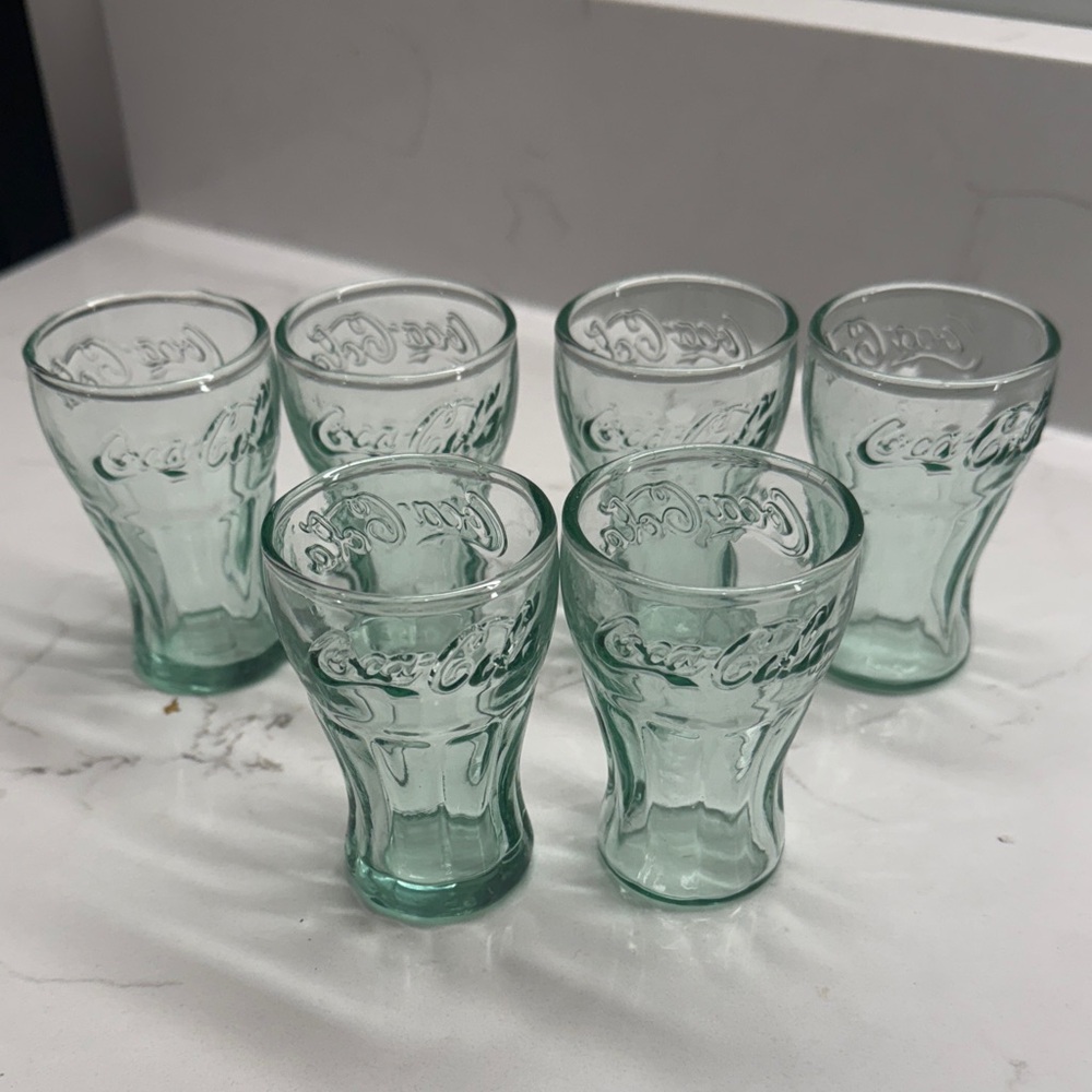 Vintage Set of 3 inch Coke Shot Glasses